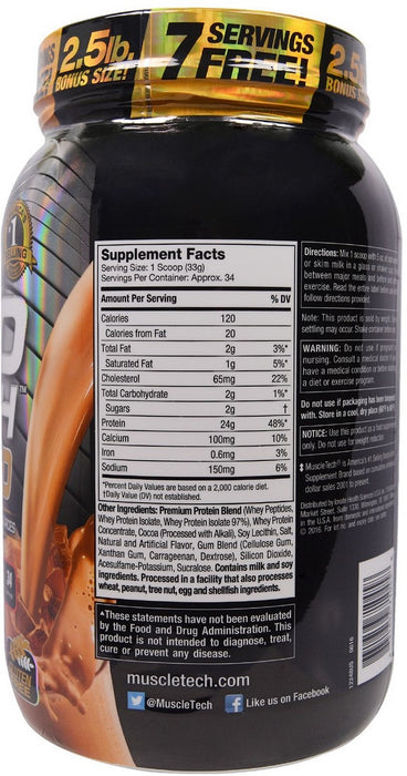 Muscletech Nitro-Tech 100% Whey Gold Protein Powder, Double Rich Chocolate, 6 lbs