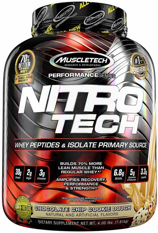 Muscle Tech Nitro-Tech Whey Protein, Chocolate Chip Cookie Dough, 4 lb
