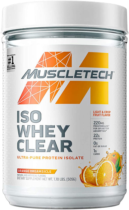 Muscletech Iso Whey Clear Protein Isolate Powder, Orange Dreamsicle Flavor , 1.1 lbs