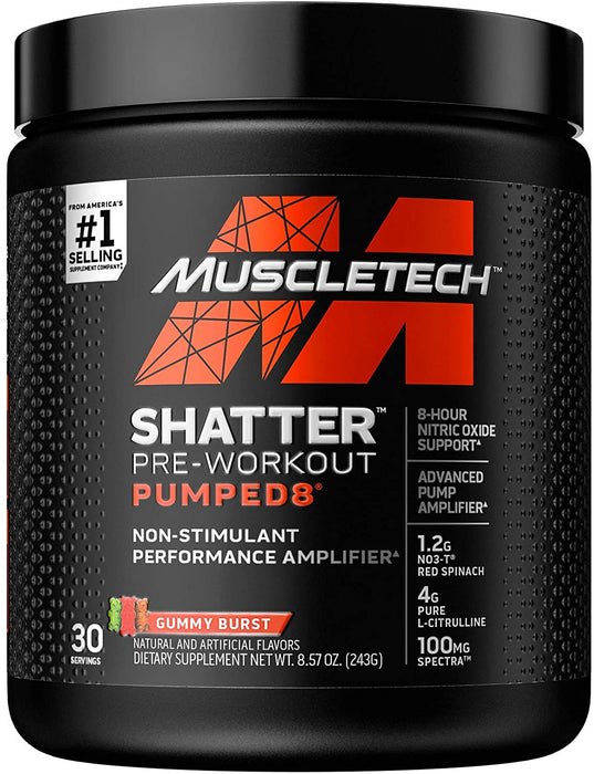 Muscletech Shatter Pre-Workout, Gummy Birst Flavor, 30 Servings, 8.57 oz