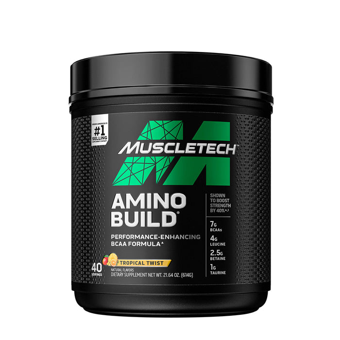 Muscletech Amino Build Performance-Enhancing BCAA Formula, Tropical Twist Flavor , 614 gr