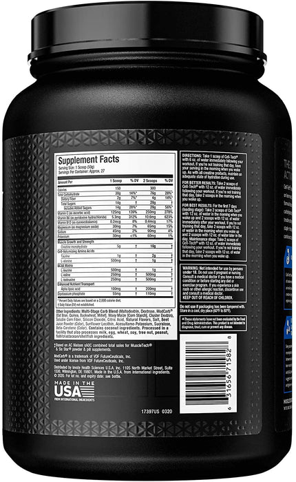 Muscletech Cell Tech Creatine Monohydrate Powder + Carbohydrate Mass Gainer, Tropical Citrus Punch Flavor, 3 lbs