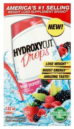 MuscleTech Hydroxicut Drops Dietary Supplement Liquid Concentrate, Fruit Punch, 1.62 oz