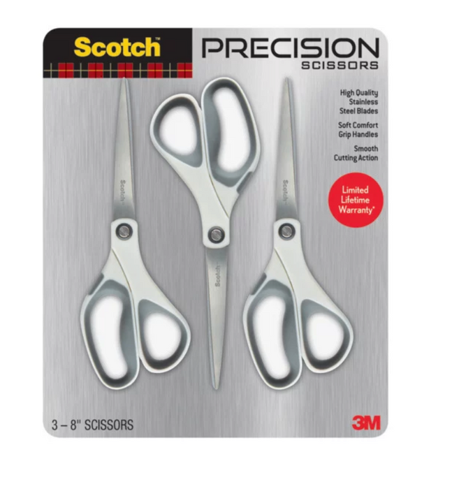 Scotch 8" Precision Scissors , 3 ct