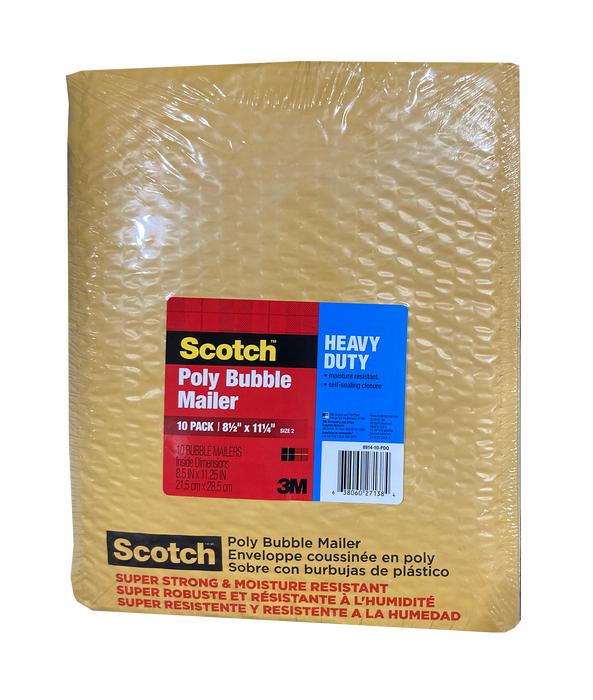 Scotch Heavy Duty Smart Plastic Bubble Mailers, 8.5 x 11.25 IN , 10 ct