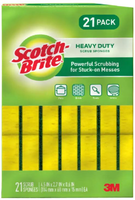 Scotch-Brite Heavy Duty Scrub Sponges, 21 ct