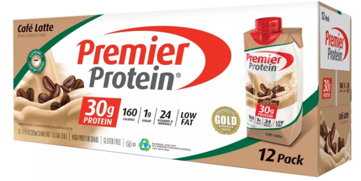 Premier Protein Café Latte Protein Shake, Value Pack , 15 x 11 oz