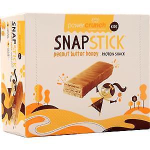 Power Crunch Kids Snap Stick Protein Snack Bars, Peanut Butter Honey, 12 ct