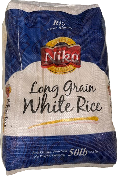 Nika Long Grain White Rice , 50 lbs