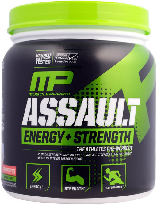 MP MusclePharm Assault Energy + Strength Pre-Workout Drink, Strawberry Ice, 345 gr