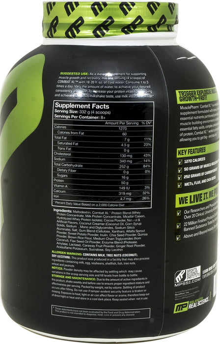 MP MusclePharm Combat XL Mass Gainer Revolutionary All-In-One Weight Gainer, Chocolate Peanut Butter, 6 lbs