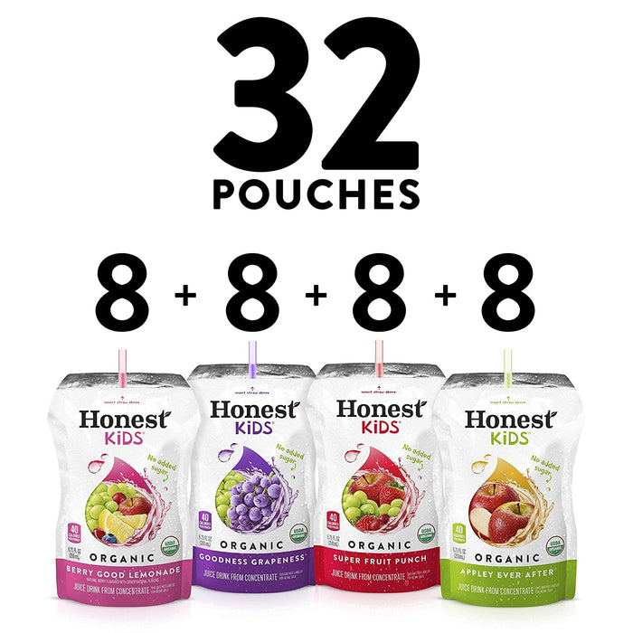 Honest Kids Organic Juice Drink, Variety Pack, 32 x 6.75 oz