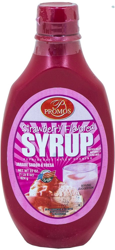 Promos Strawberry Flavored Syrup, 24 oz