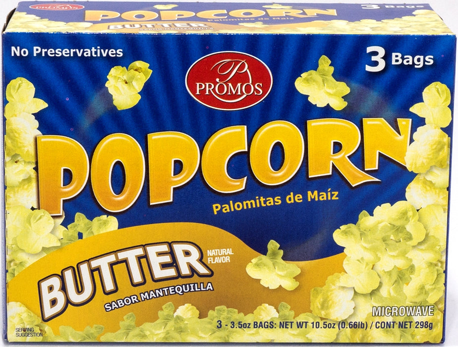 Promos, Microwave Popcorn Flavor, 3 ct