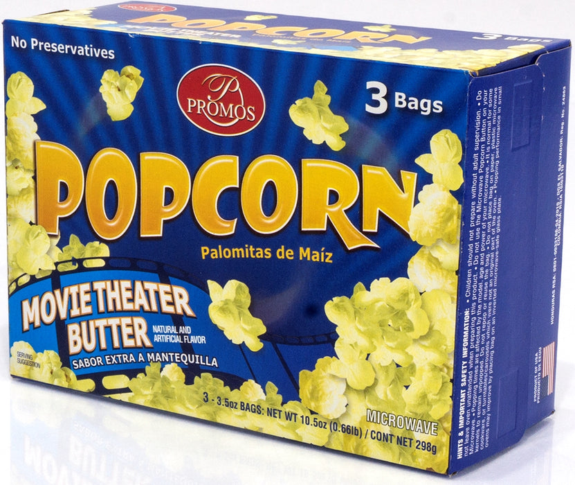 Promos, Microwave Popcorn Butter, 3 pk