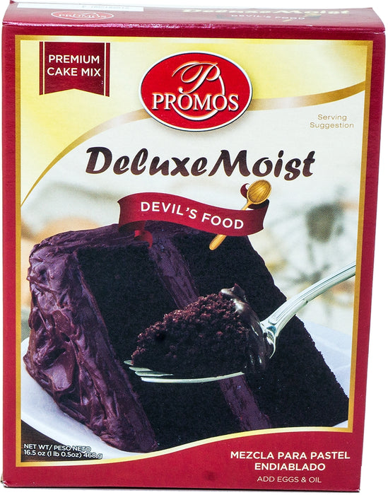 Promos Deluxe Moist Cake Mix, Devil's Food, 18.25 oz