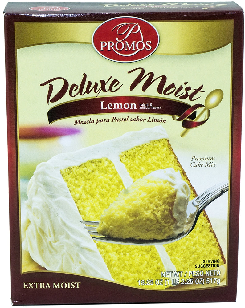 Promos Deluxe Moist Cake Mix, Lemon, 18.25 oz