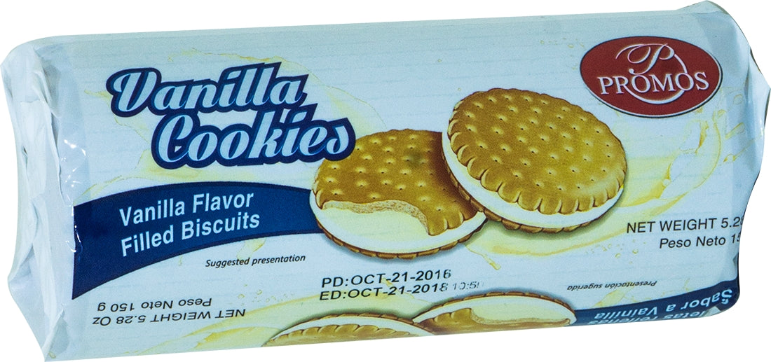 Promos Vanilla Flavor Filled Biscuits, 150 gr