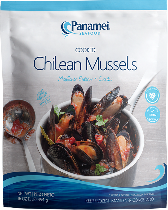 Panamei Cooked Chilean Mussels, 16 oz