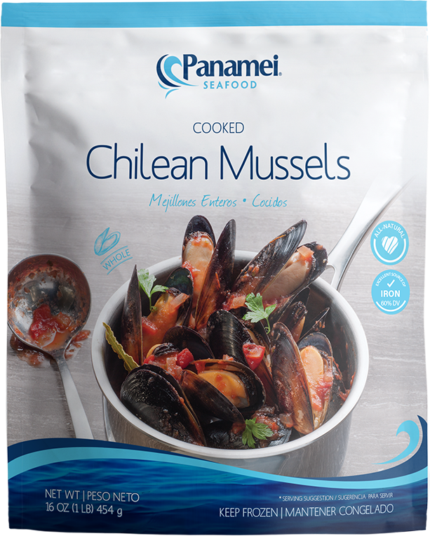 Panamei Cooked Chilean Mussels, 16 oz