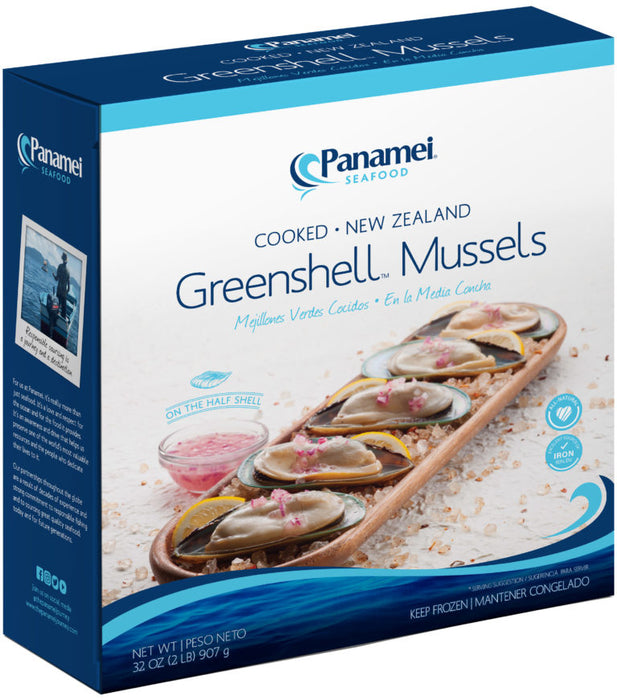 Panamei Cooked New Zealand Greenshell Mussels, 32 oz