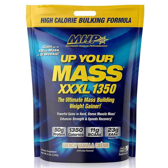 MHP Up Your Mass XXXL 1350 Protein Powder, French Vanilla Creme Flavor, 12 LBS, 12 LBS