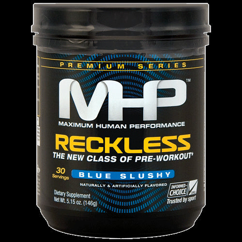 MHP Reckless Pre-Workout Drink, Blue Slushy, 146 gr