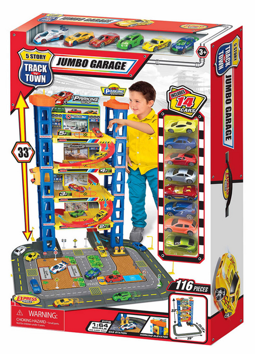 Express Wheels Five-Story Parking Garage Toys for Kids  , 116 pcs