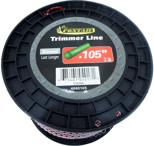Foxtail Round 0.105 inch Trimmer Line, 3 lbs