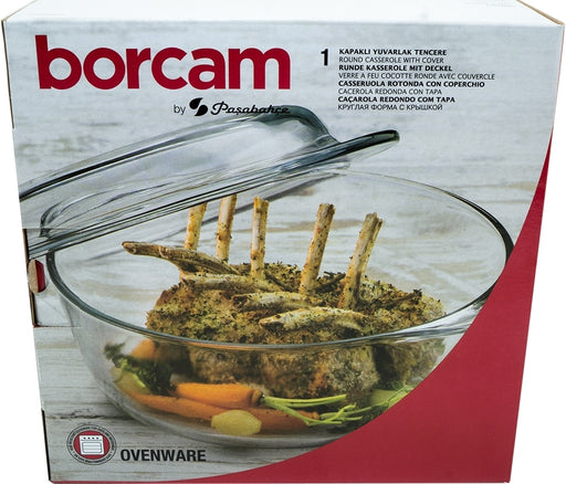 Borcam Glass Casserole with Cover, 2 ct