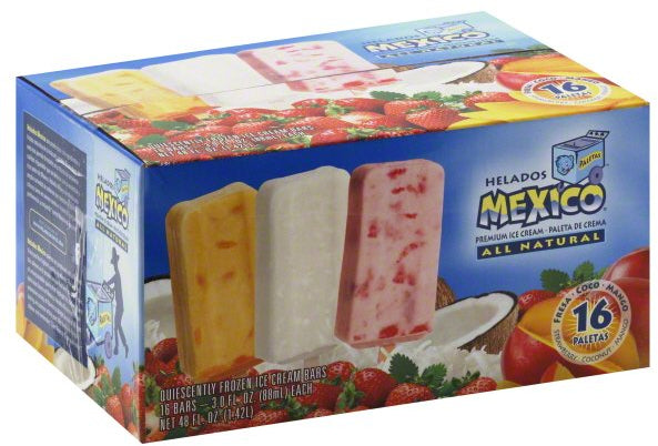 Tropicale Foods Helados Mexico Ice Cream Bars, Variety Pack, 16 ct