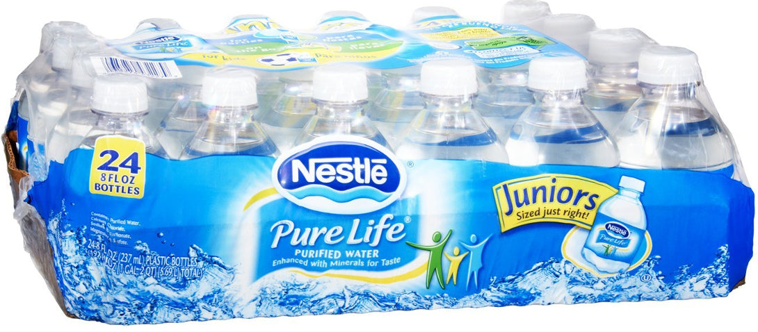 Nestle Pure Life Purified Water Juniors Bottles, 24 x 8 oz