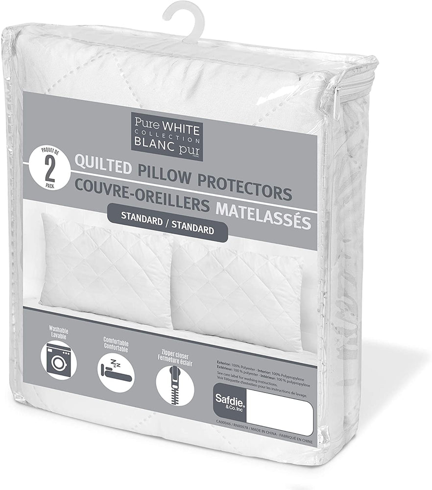 Safdie Quilted Pillow Protectors, Standard Size, 2Pack, 2 pcs —