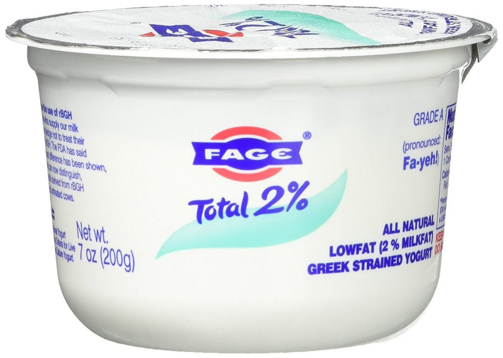 Fage Total 2% Low-Fat Greek Strained Yogurt, All Natural, 7 oz