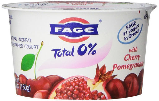 Fage Total 0% Non-Fat Greek Strained Yogurt with Cherry Pomegranate, 5.3 oz
