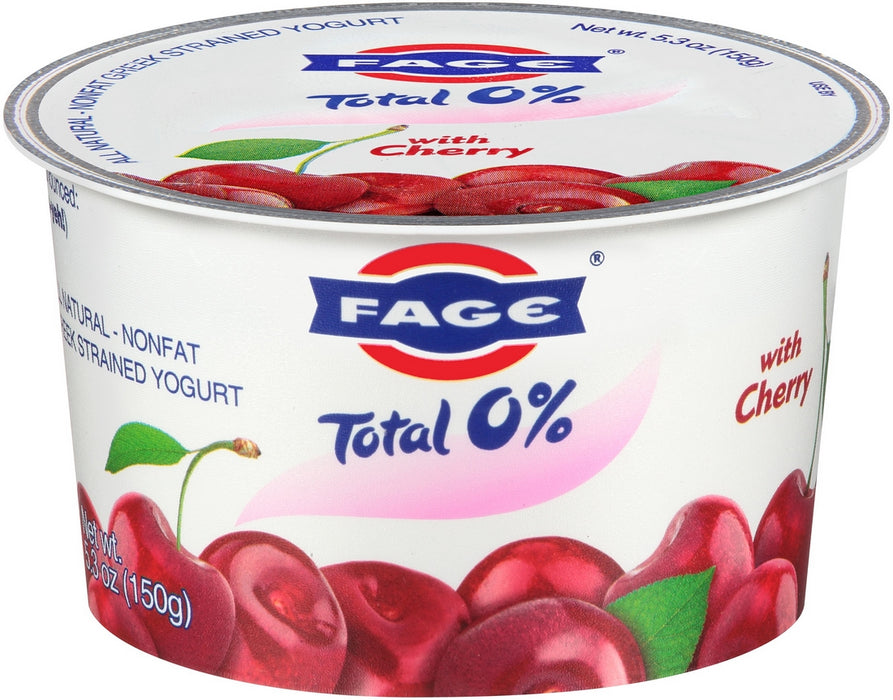 Fage Total 0% Non-Fat Greek Strained Yogurt with Cherry, 5.3 oz