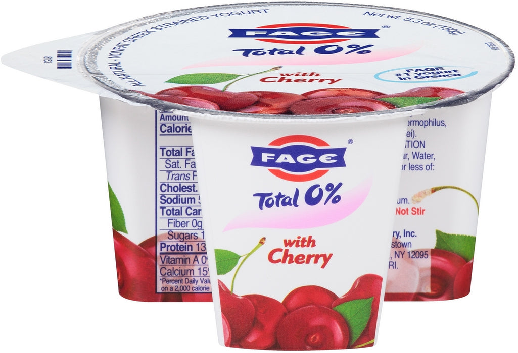 Fage Total 0% Non-Fat Greek Strained Yogurt with Cherry, 5.3 oz