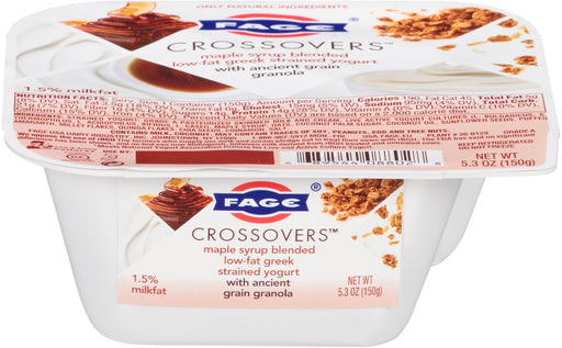 Fage Crossovers Maple Syrup Blended Low-Fat Greek Strained Yogurt with Ancient Grain Granola, 5.3 oz
