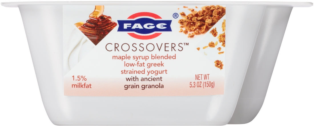 Fage Crossovers Maple Syrup Blended Low-Fat Greek Strained Yogurt with Ancient Grain Granola, 5.3 oz
