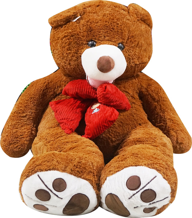 Big Plush Brown Teddy Bear with Bow, 1.8 m