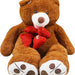 Big Plush Brown Teddy Bear with Bow, 1.8 m