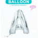 Silver Helium Foil Balloon, Alphabet (Available in Letters A - Z), 40 inch