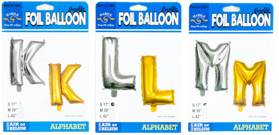 Habile Silver Helium Foil Balloon, Alphabet (Available in Letters A - Z), 17 inch