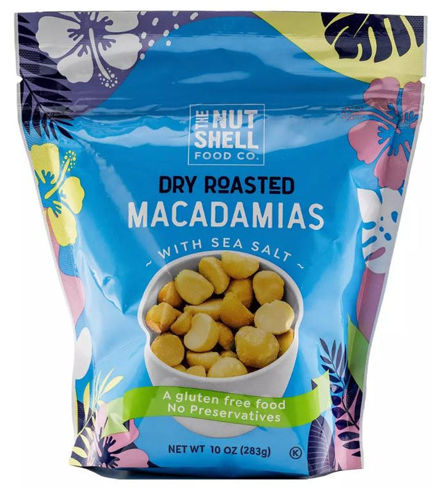 The Nut Shell Food Co. Dry Roasted Macadamias With Sea Salt , 10 oz