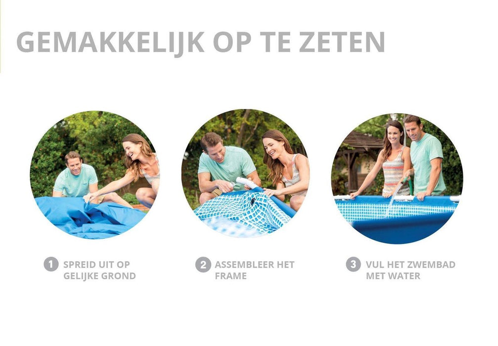 Intex Rectangular Family Frame Swimming Pool Set, 2.6 m