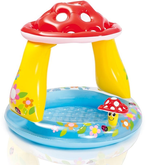 Intex Mushroom Baby Pool with Soft Inflatable Floor for Comfort, 40 x 35 inch (1.02 x 0.89 m)