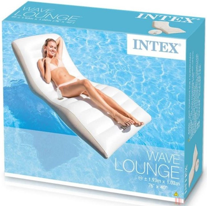 Intex Wave Inflatable Lounge with Cup Holder, 76 x 40 inch