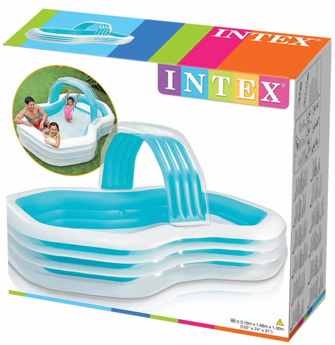 Intex Swim Center Family and Kids Inflatable Cabana Pool with Water Sprayer, Model# 57198