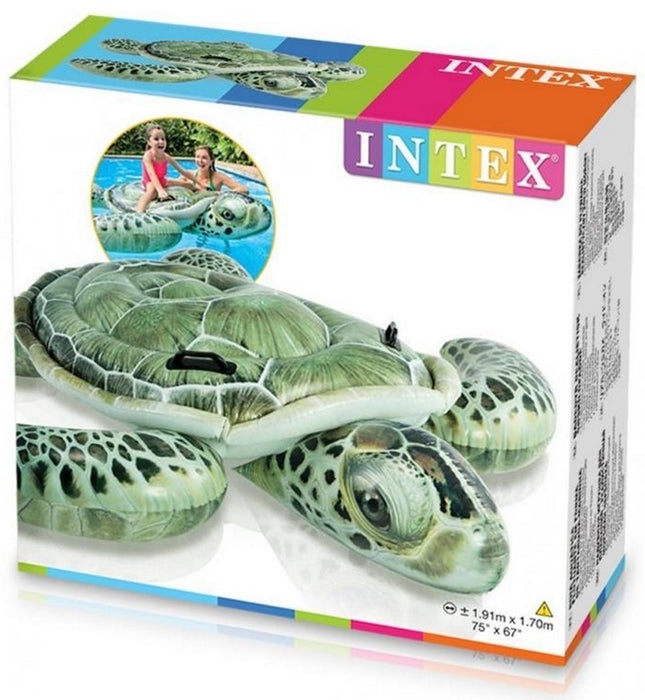 Intex Realistic Sea Turtle Ride On Inflatable Floatie, Model # 57555NP