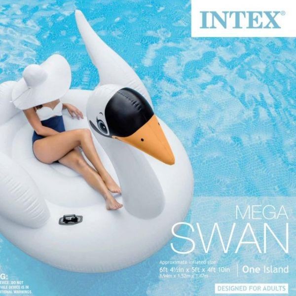 Intex Mega Inflatable Swan Island, 76.5 x 60 x 58 inch